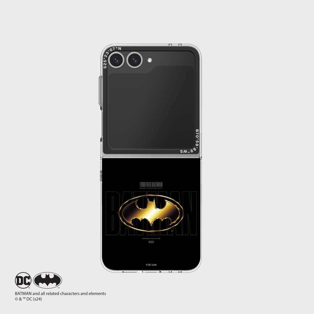 The BATMAN Black Slim Impression Case for Galaxy Z Flip6