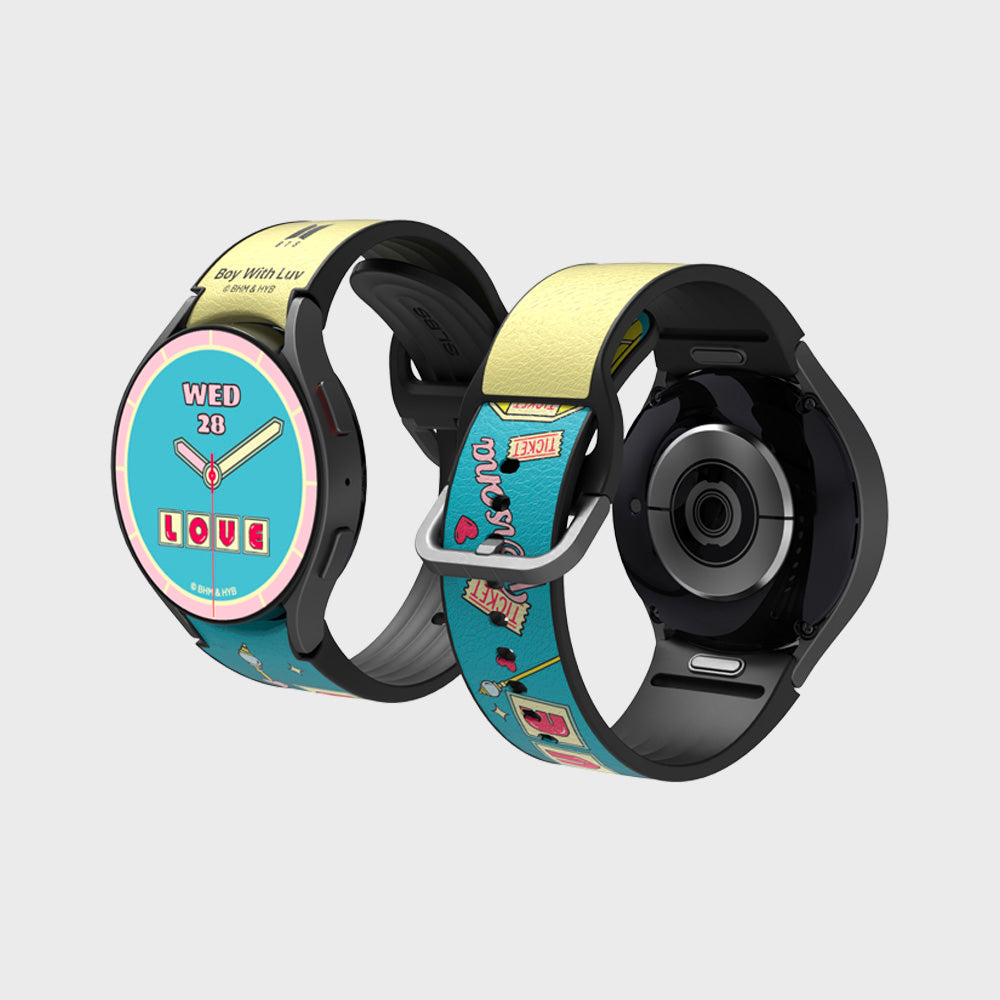 BTS Music Theme Boy With Luv Hybrid Watch Strap for Galaxy Watch6 40mm